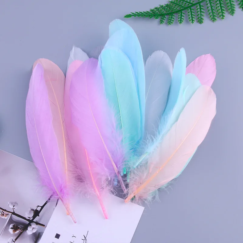 Natural Goose Feathers Plume 5-8 Inches 14-20cm Floating Colorful Plumes DIY Craft Earrings Jewelry Wedding Decoration