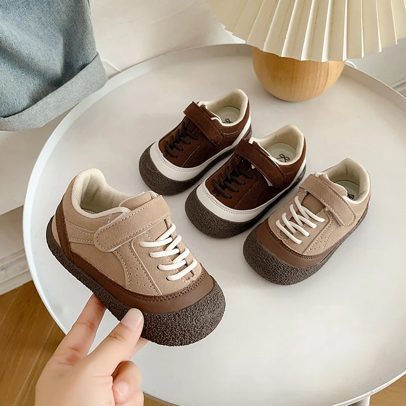 Chaussures décontractées pour bébés garçons et filles, baskets pour enfants, semelle souple anti-brûlure, chaussures pour tout-petits, bloc coloré, automne, hiver