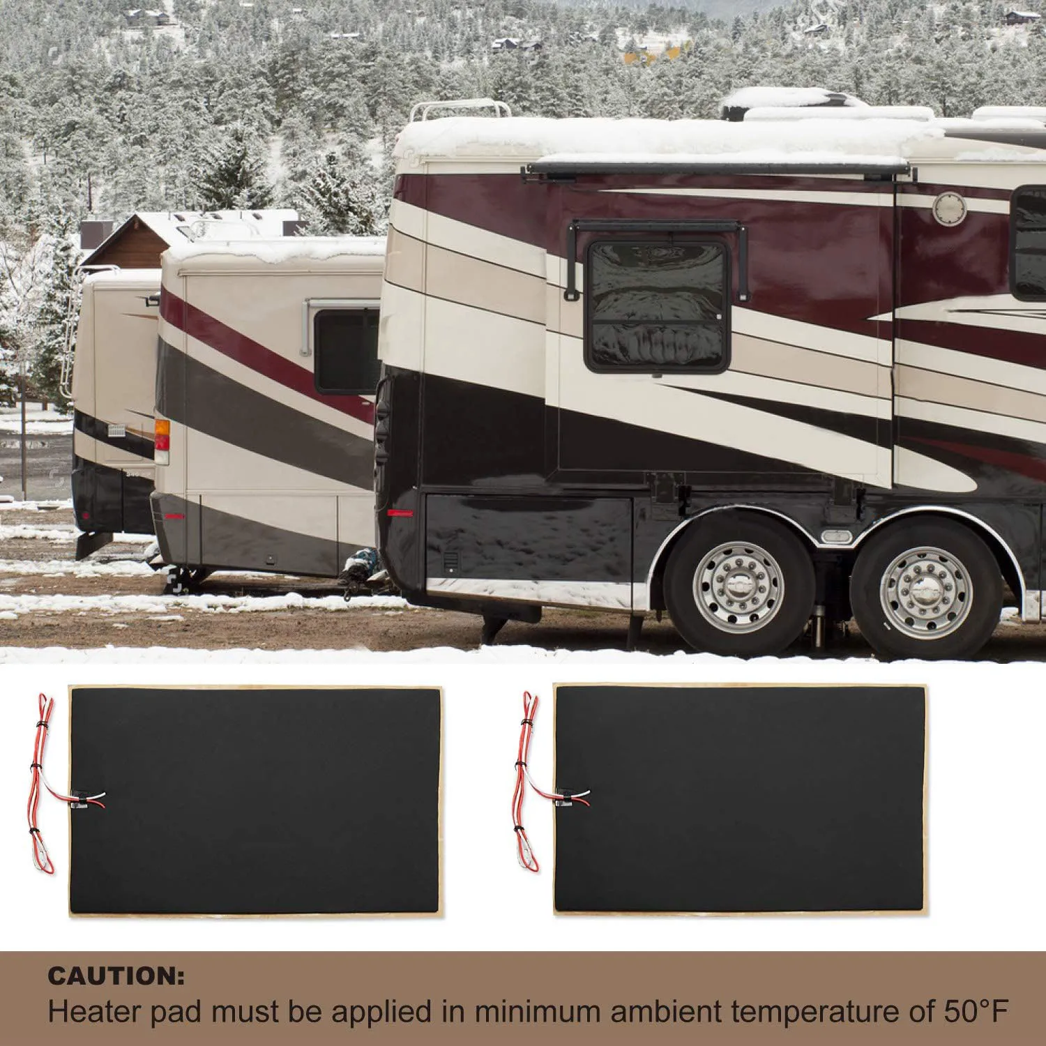 

2pcs RV Tank Heating Pad Winter Warmth Water Tank Foam Heater Pad With Automatic Thermostat Control Caravan RV Accessories