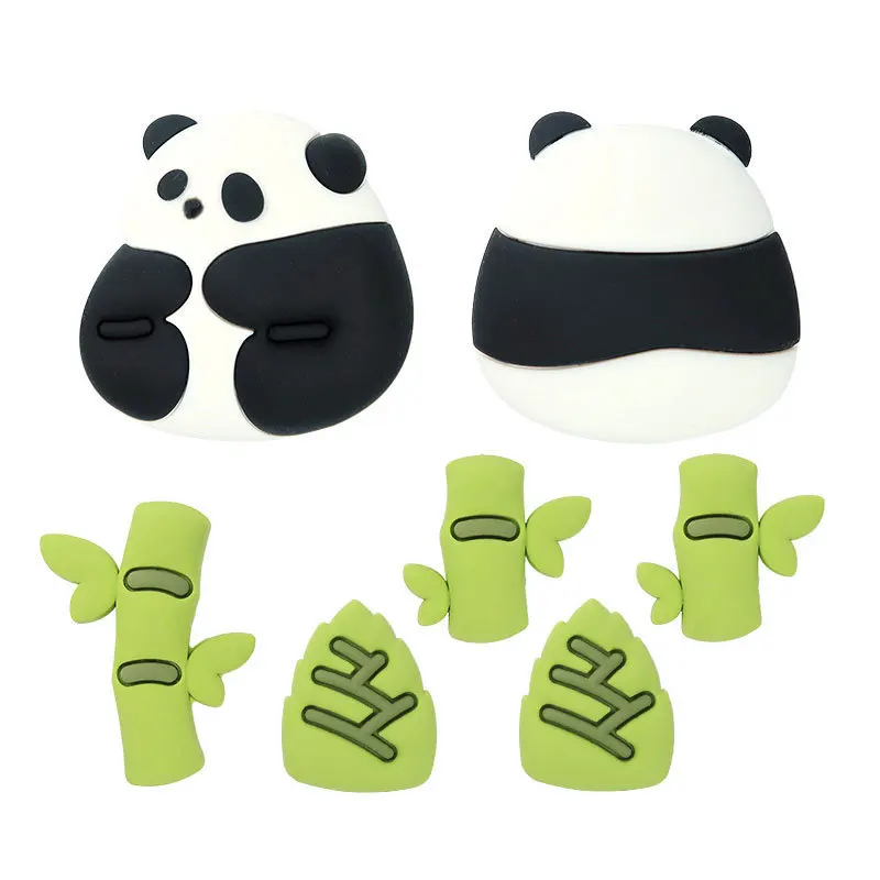 DIY 3D lot set resign panda shoe charms buckles lovely accessories decorations for clog wristbands sneakers kids unisex gift