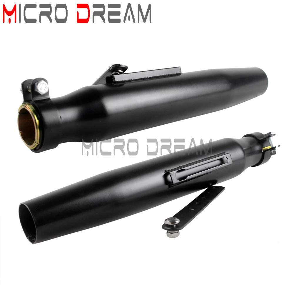 Motorcycle 35-45mm Iron Exhaust Mufflers Black For Harley Sportster XL 1200 XL 883 Cafe Racer XS650 Custom Tapered Silencer Pipe