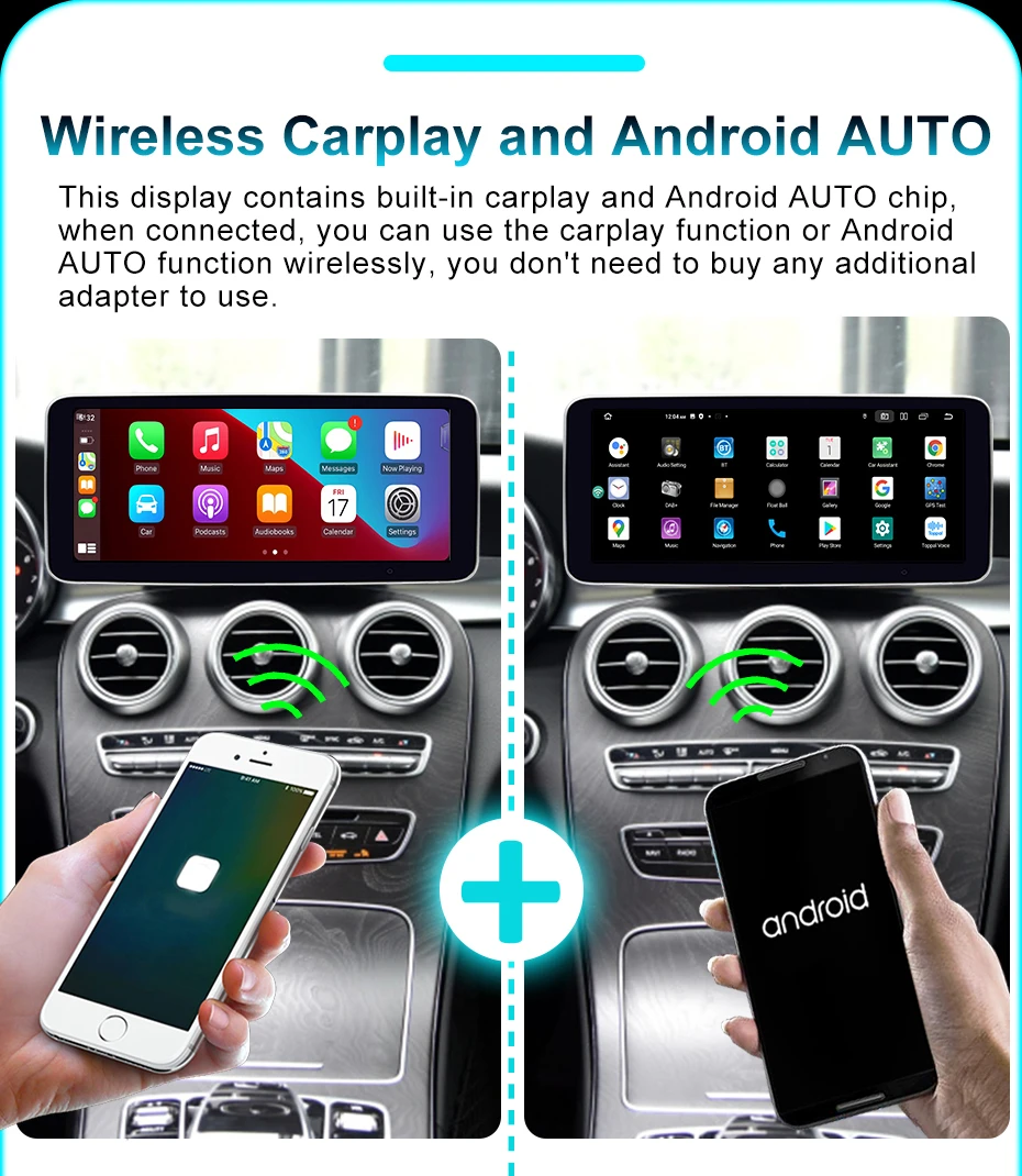 12,5'' Wireless Carplay Android 14 Auto Auto Radio Bildschirm für Mercedes C Klasse W205 GLC Klasse X253 W446 Stereo multimedia-player – Detail 12
