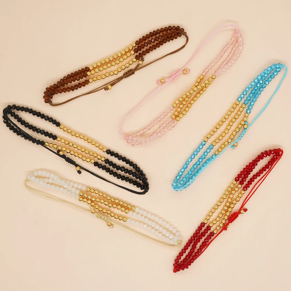 Go2boho Crystal Gold Plated Bead Chic Multi-layered Bracelets Women Boho Bohemian Summer Jewelry Gifts For Her