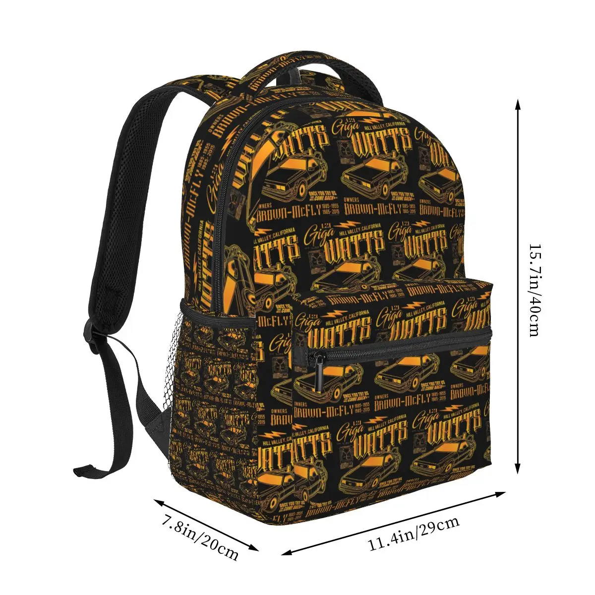 Giga Watts Garage Back To The Future DeLorean Car Backpack Student Boys Girls BookBag Kids School Bag Laptop Shoulder Bags