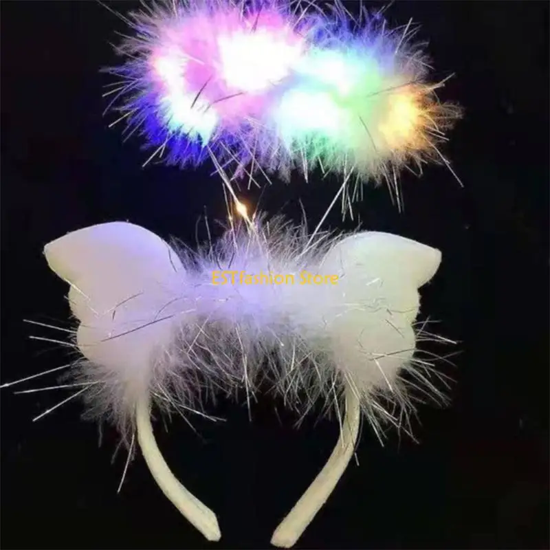 Y5GC LED Angel Hoofdband Headpiece voor Fancy Cosplay New Years Party Xmas Halloween Supply Child Kids Gift