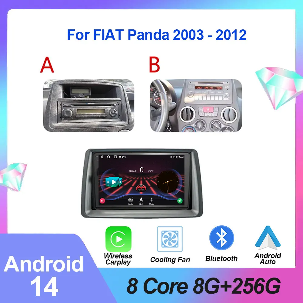 

Android for FIAT Panda 2003 - 2011 Navigation GPS Car Radio Multimedia Video Player Support DSP IPS QLED Touch Screen WiFi