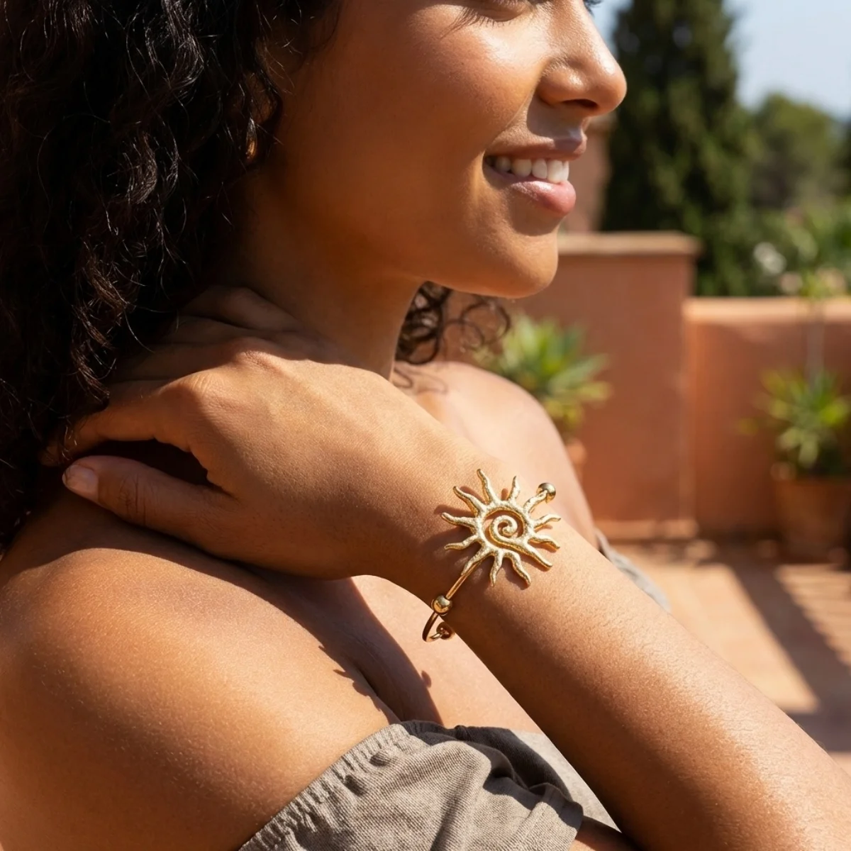 Einfache Edelstahl-Sonnenarmbänder für Damen und Herren, Gänseblümchen-, Muschel-, Spiral-, Oktopus-, Schildkröten-Armreif, Ozean-, Strand-, Urlaubsschmuck – Detail 10