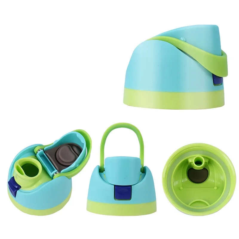 Insulated Cup Lid Kids Thermos Water Bottle Lid Spill Proof Leakproof Free Replacement Flip Top Cover with Handle Portable view 6