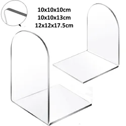 Transparent Acrylic Bookends L-Shaped Desktop Book Holder Stand Bookshelf Storage Rack Bookend School Stationery Organizer Suppl