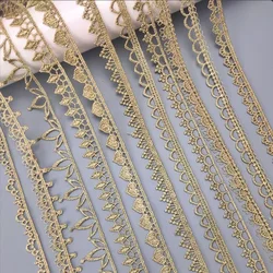 5 Yards Gold Embroidery Flower Lace Trim Knitting Wedding DIY Handmade Classic Style Patchwork Ribbon Sewing Supplies Craft