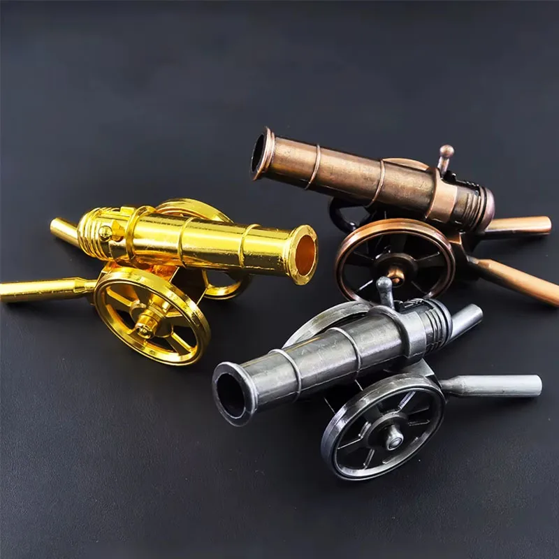 Launchable Metal Cannon Model Retro Home Decoration Office Desktop Decor Accessorie Model Ornament Art Furnishing Articles Gifts