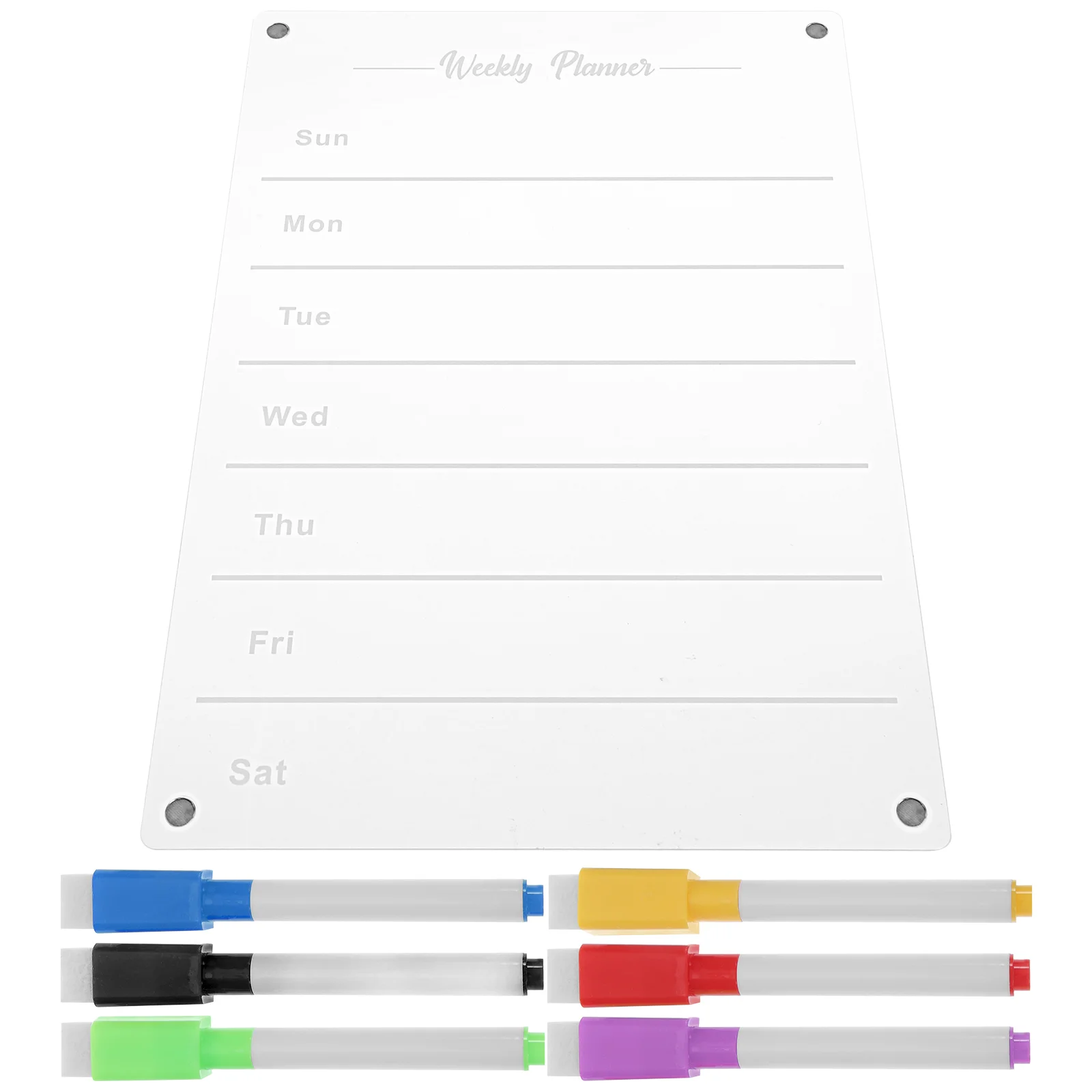 Magnetic White Board Weekly Plan Message Planner Schedule Clear Planning Daily Wall Transparent for Refrigerators