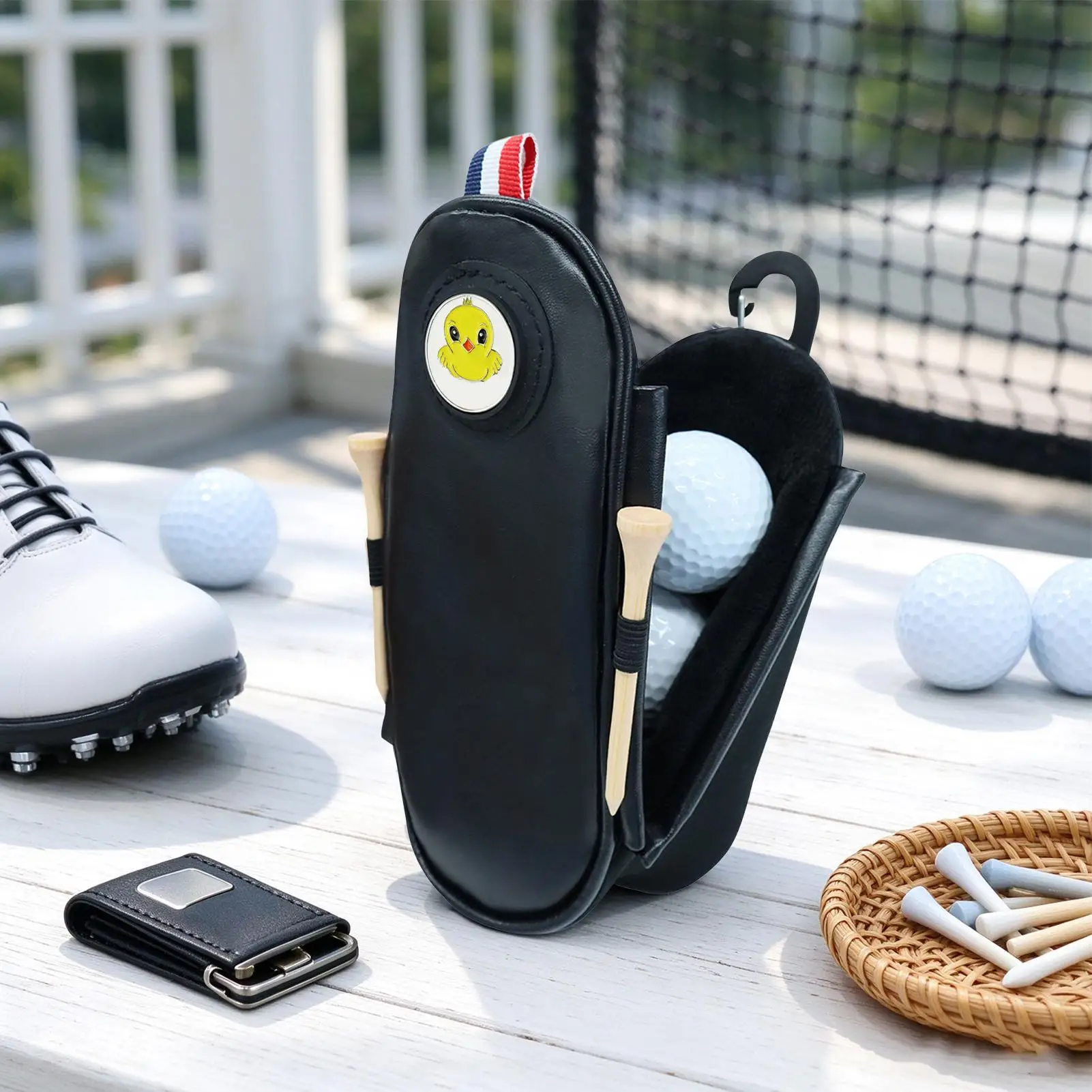 Golf Ball Bag Tee Storage Case Sports Equipment Organizer Golf Ball Storage Bag For Men Women Beginner Golfers Outdoor Backyard