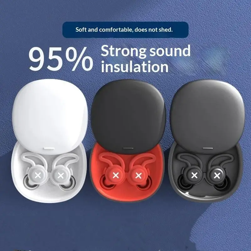Soft Silicone Noise Reduction Ear Plugs Waterproof Protection 95 Percent Sound Blocking Anti Fall For Sleep Air Travel Work