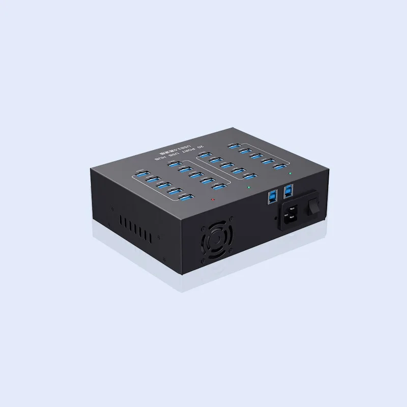 JX610 Hub USB 3,0 de grado Industrial, transferencia de datos de alta velocidad, 20 puertos