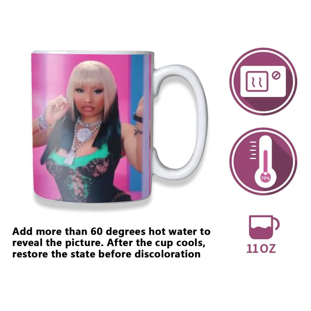 Nicki Minaj Rapper Free shipping Mug Changing Color Ceramic Coffee Mugs Magic Tea Cup Best Gift