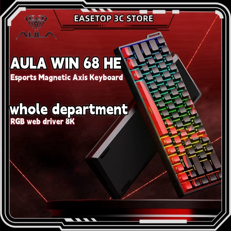 Aula Win60/68he Magnetic Axis Mechanical Keyboard Wired Customized Rgb Backlight 8k Return Rate Esports Game Keyboard Valorant