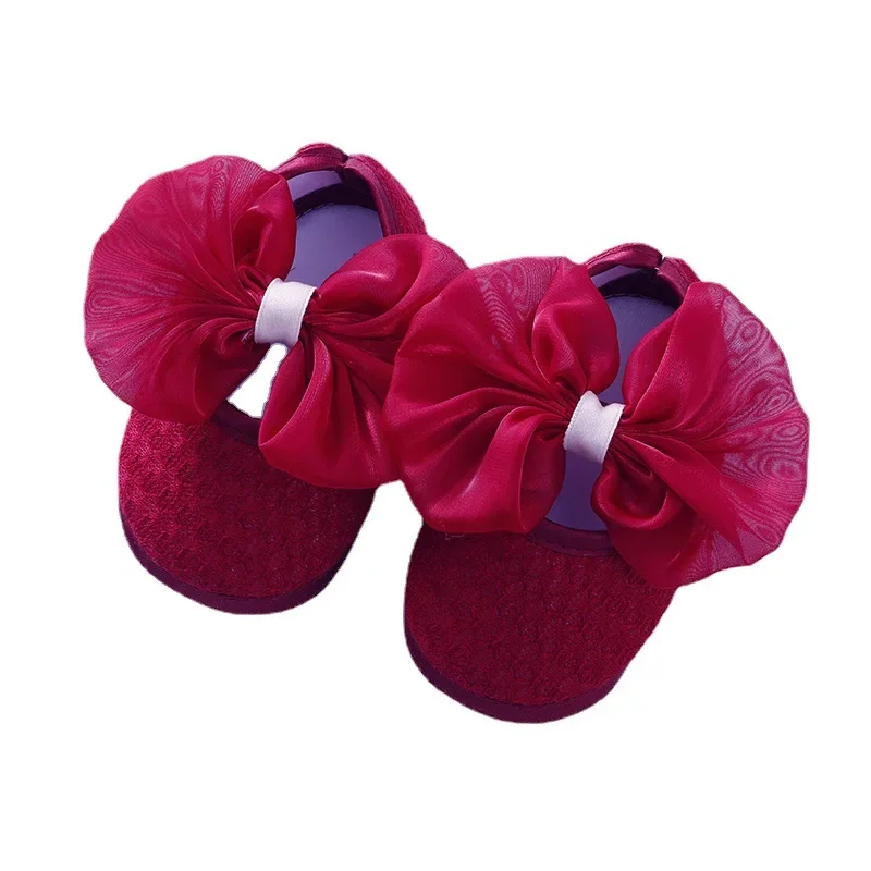 Newborn Baby Shoes New Born Silk Bow First Walker Shoes Girls Toddler Kids Soft Sole Footwear Shoe Baby Girl Shoes