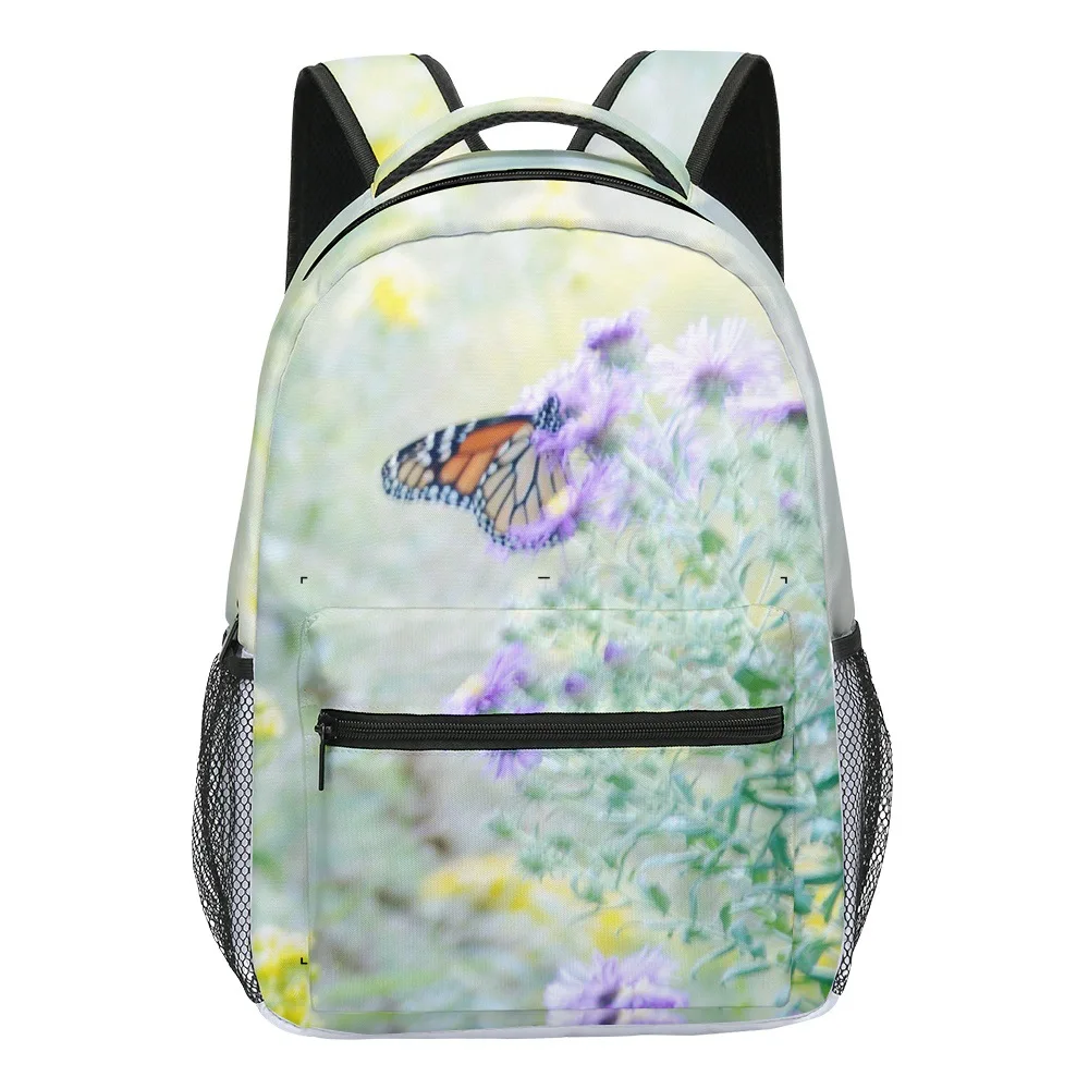 Classic Popular Funny butterfly student Bookbag Notebook Backpacks 3D Printed Oxford Waterproof Boys/Girls Travel Backpacks