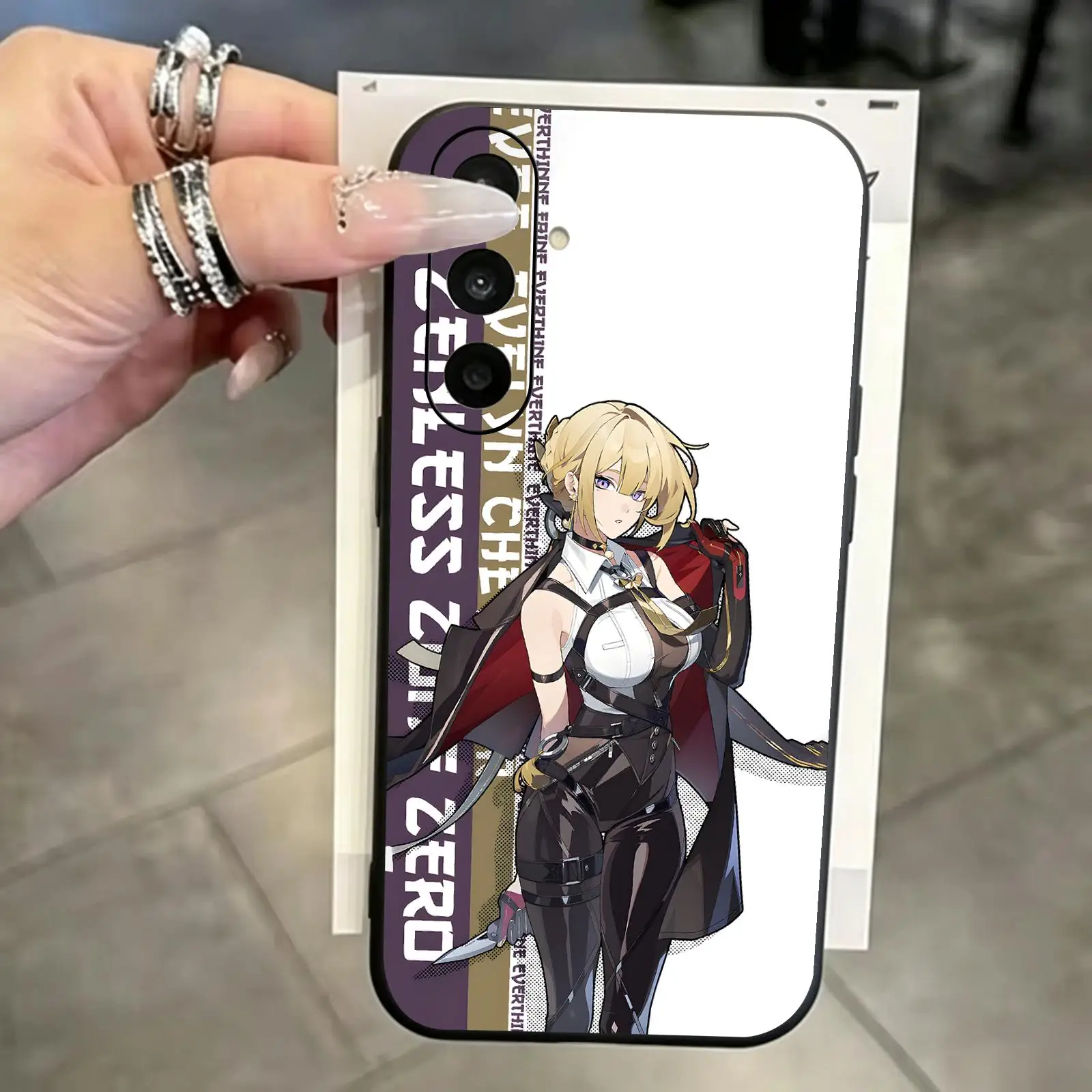 Phone Case For Samsung A57 A56 A37 A27 A17 A36 A26 A55 A35 Black Matte Soft Case Zenless Zone Zero Evelyn Chevalier
