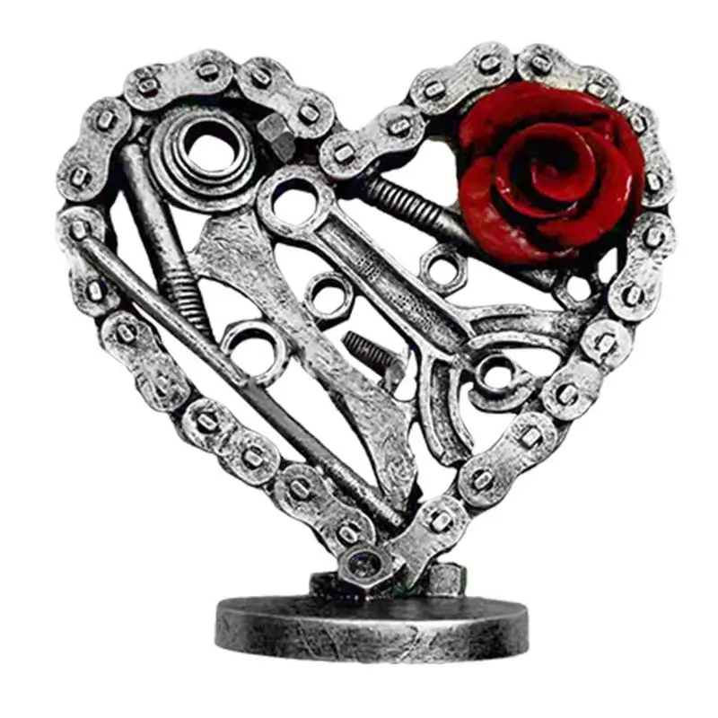 

Eternal Heart Sculpture Eternal Heart Accent Figurine Resin Ornaments Vintage Chain Creative Desktop Decorations For Bedroom