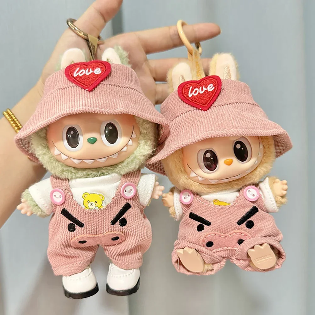 For 15cm Labubu V2 V1 Doll's Clothing  Dot Pig Strap Pants Labubu Outfit Accessories Ropa Labubu