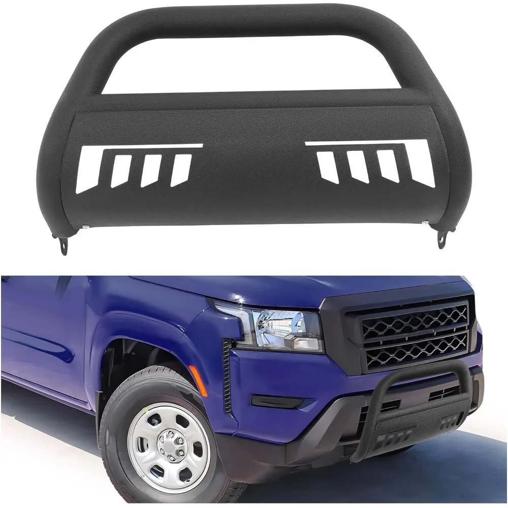 شريط الثور متوافق مع 2022-2025 نيسان فرونتير 3 الملمس الجبهة دفع بار الوفير شواء الحرس فرشاة الحرس الصلب الأسود