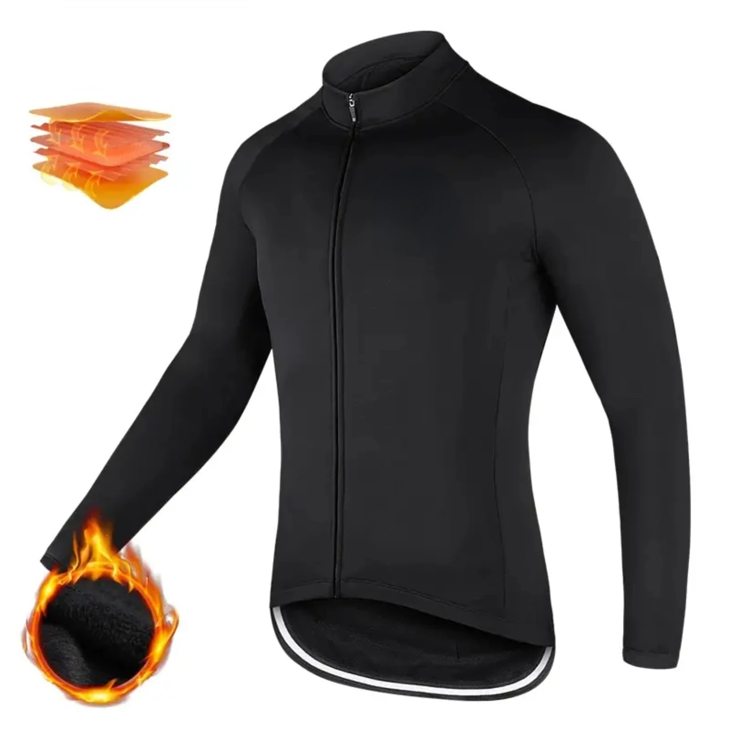 Stylish and Comfortable Mountain Bike Long Sleeves Jersey for Unisex Riders - Cozy Winter Cycling Attire with Added Warmth and S