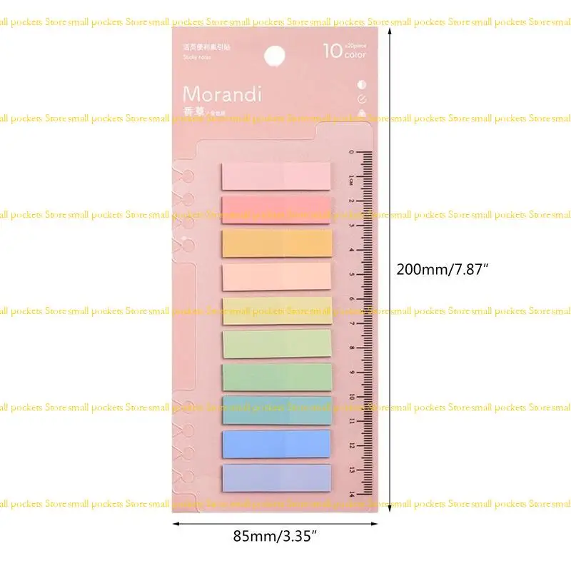 R1WD 200PCS Mini Index Stickers met Binder Divider Sticky Notes Flags Boekpagina Tabs