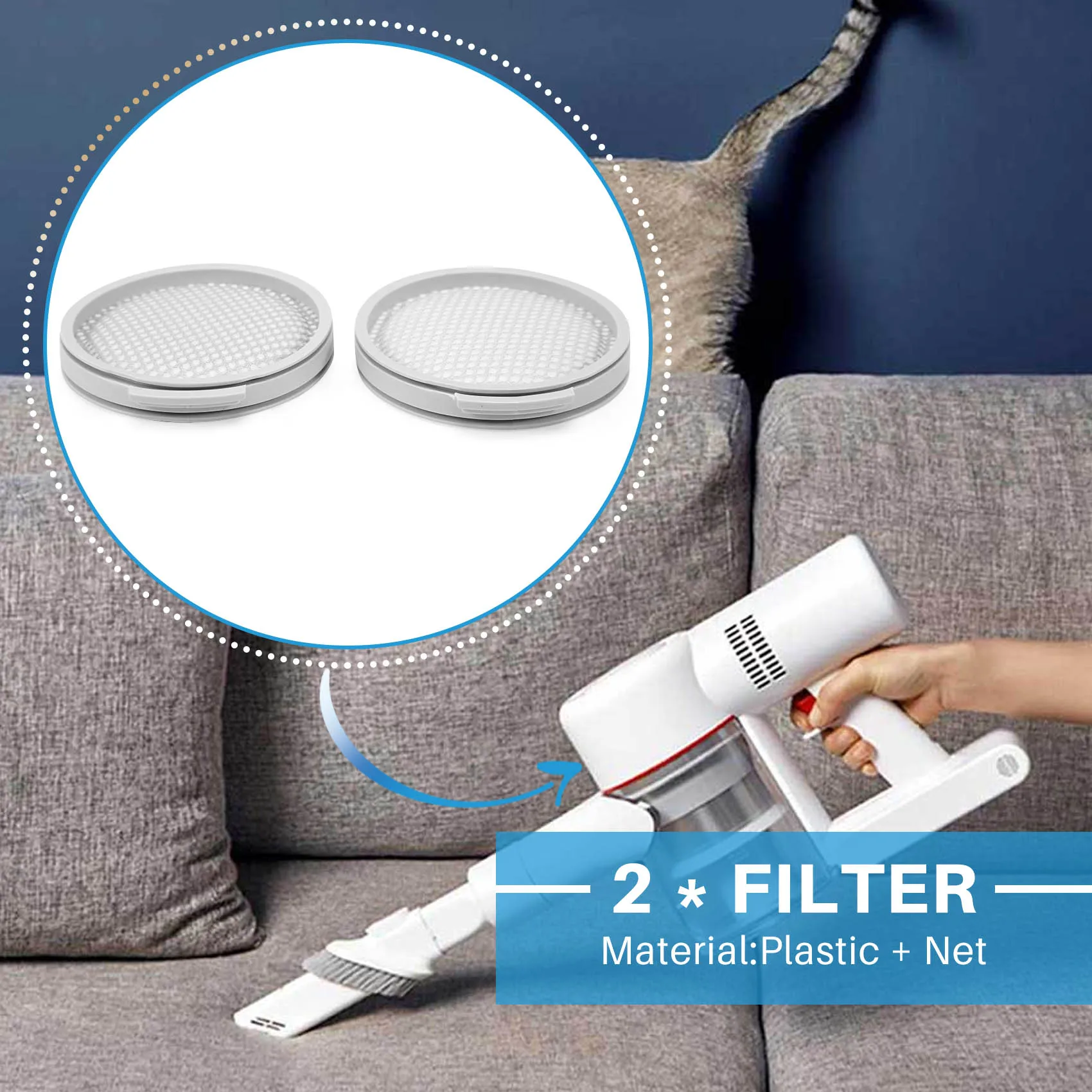 2 Pack HEPA Filters for Xiaomi Mijia SCWXCQ01RR Roborock H6 Handheld Wireless Vacuum Cleaner Replaceable Accessories image 5