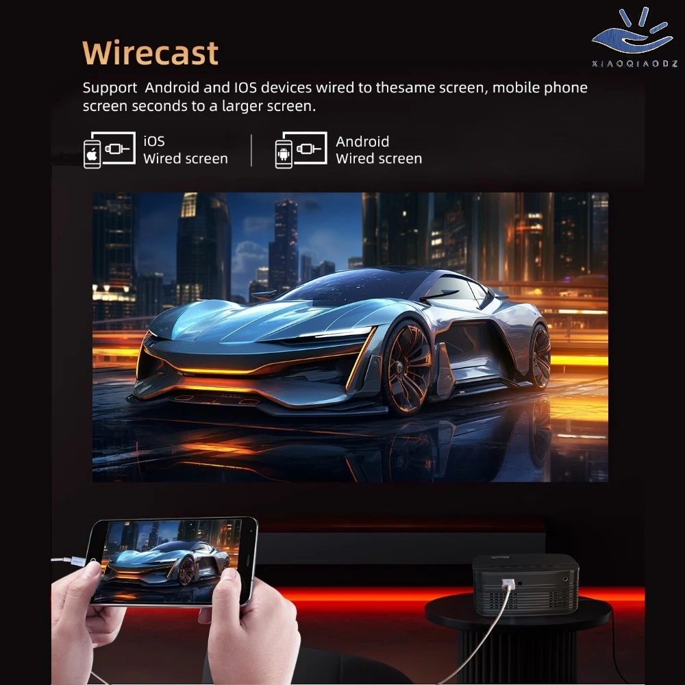 Mini Portable Projector Home Theater Smart TV LED Video Support 4k 1080P Movie Screen Android Car Outdoor Game Mobile Pocket