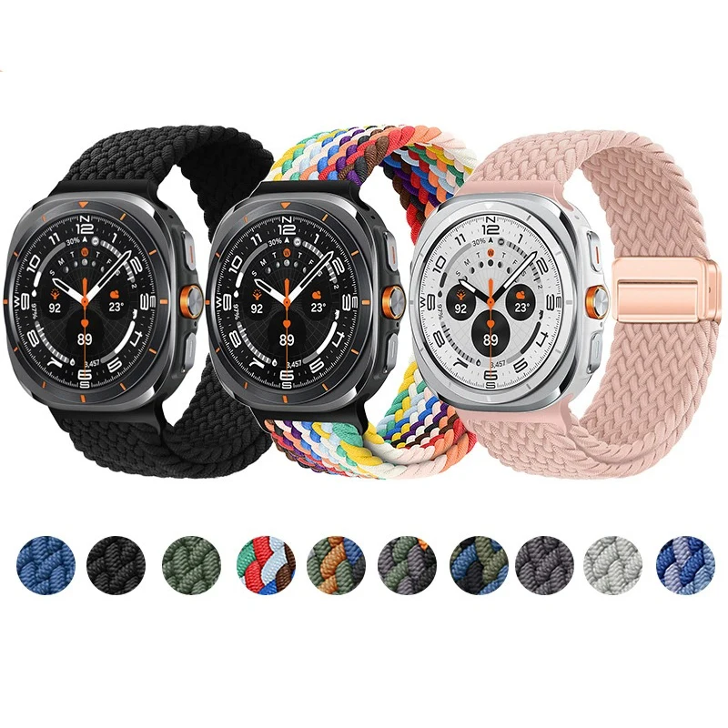 ห่วงถักไนลอนสําหรับ Samsung Galaxy นาฬิกา Ultra 2025 47 มม.สร้อยข้อมือกีฬาแม่เหล็ก Correa สําหรับ Galaxy นาฬิกา Ultra Band