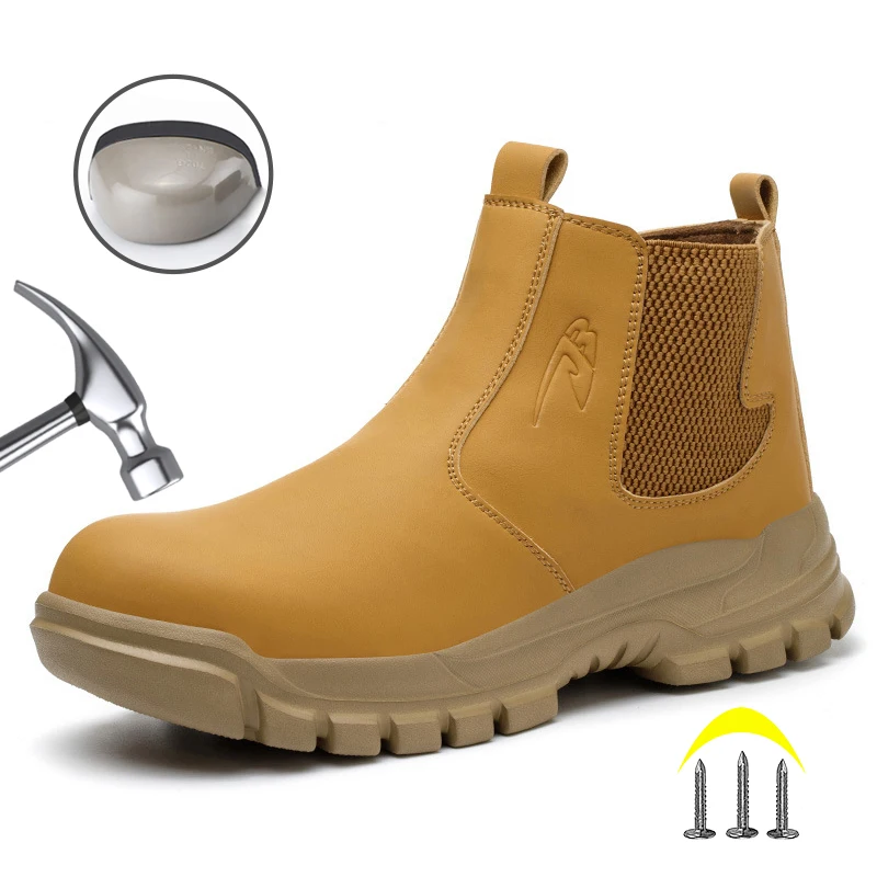 

Anti-scald Welding Work Boots Winter Men Steel Toe Safety Shoes Indestructible Puncture-Proof Security Protection Leather Boots