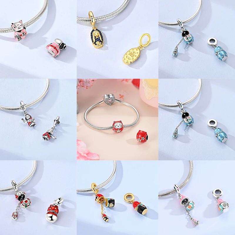 Neuer Russischer Matroschka-Anhänger aus 925 Sterling Silber, Russische Matroschka-Perle, Passend für Armbänder, DIY Damenschmuck Geschenk 2026 – Detail 11