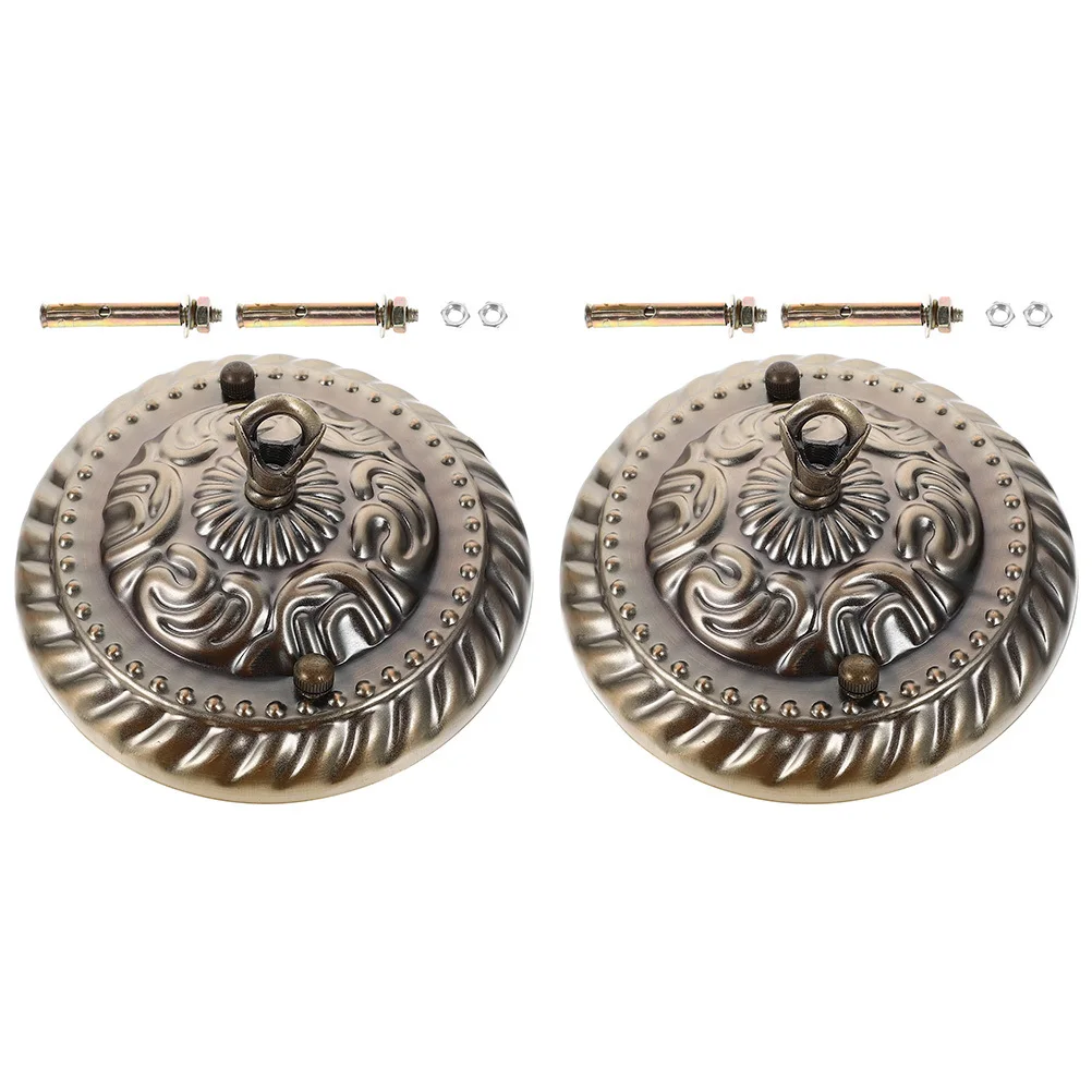 

2Pcs Ceiling Light Plate Canopy Vintage Pendant Light Cover Chandelier Fixture Parts Decorative Hanging Hook Mount