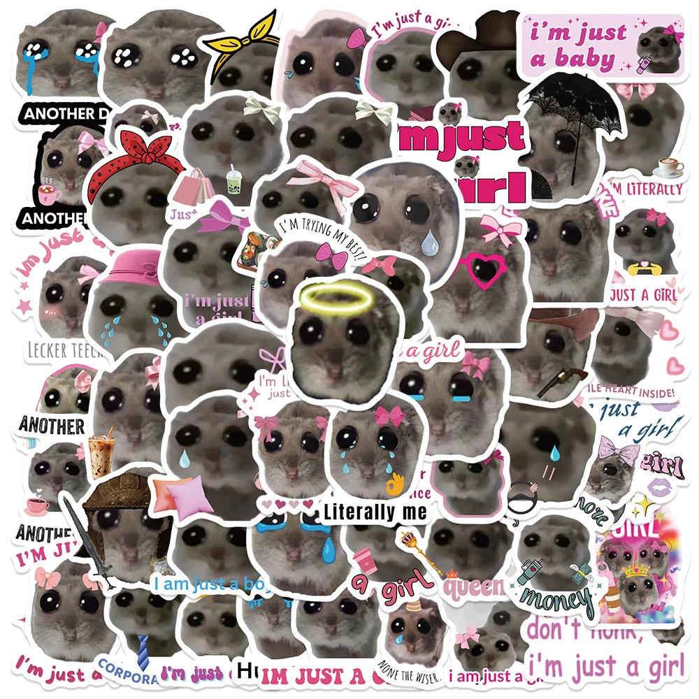 

56pcs Sad Hamster Meme Funny Emoticon Stickers DIY CuteCartoon Decal Laptop Luggage Skateboard Phone Cars Kids Toy GiftsSticker