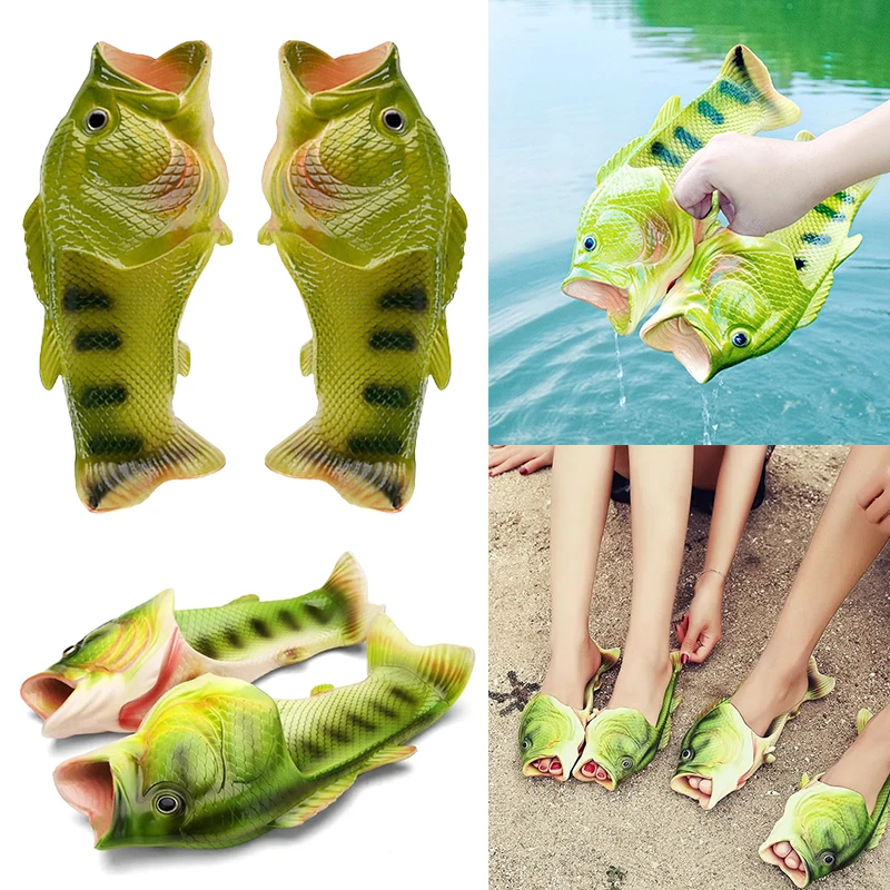 Design unico di pantofole a forma di pesce verde scarpe da spiaggia per interni ed esterni per coppie-1 pz