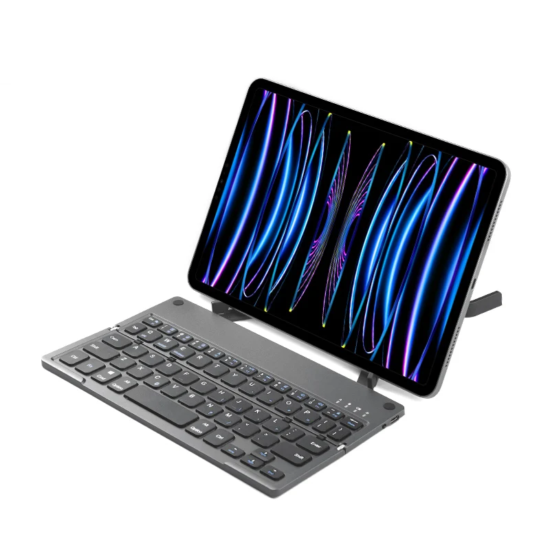 AJIUYU Folding wireless keyboard With Stand For iPad Tablet Laptop Phone Mini Keyboard German Spanish for Windows IOS Android