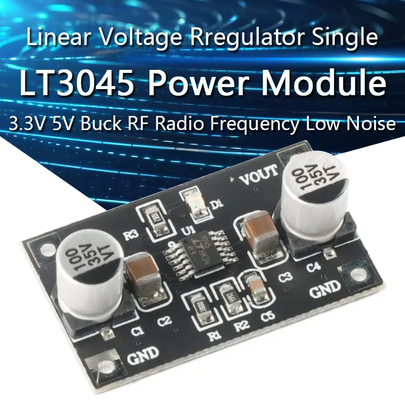 LT3045 Linear Voltage Rregulator Single Power Supply Module 3.3V 5V Buck Step Down Board RF Radio Frequency Low Noise Converter