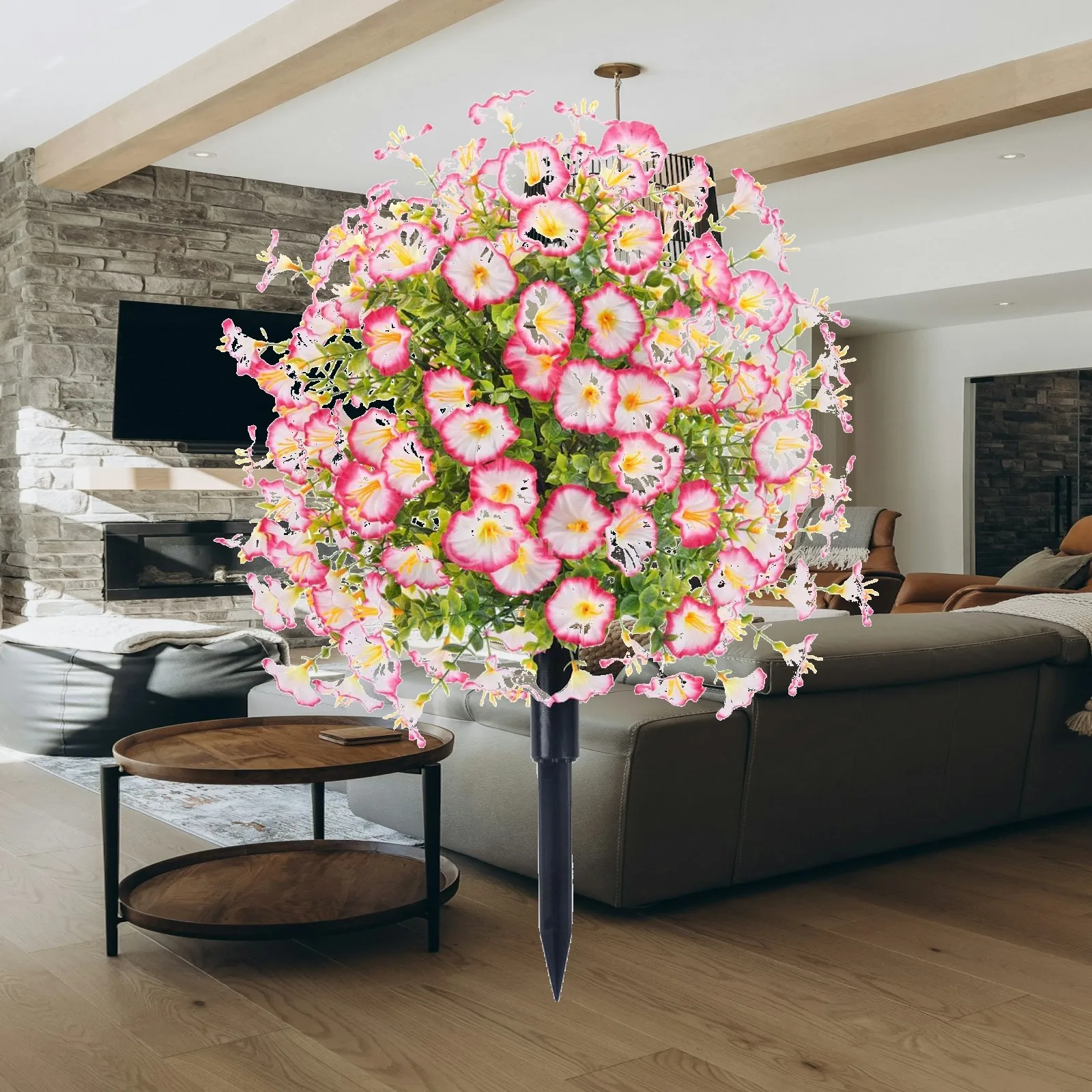 Boule de topiaire en fleurs artificielles avec piquet, accessoires de bricolage pour mariage