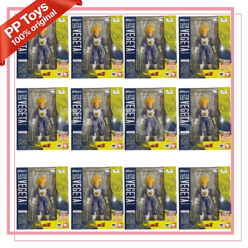 Figuras de Acción Vegeta 100% Originales de Bandai Dragon Ball Sh Figuarts Shf, Modelo de Pelo Amarillo, Juguetes de PVC, Regalo de Anime, en Stock