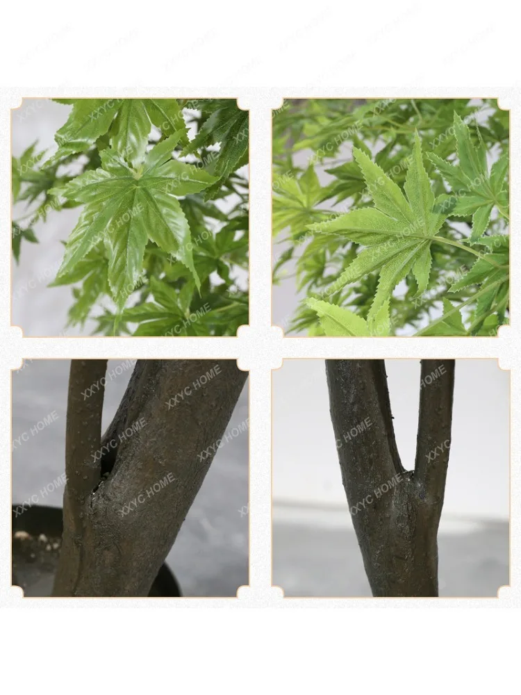 Simulation Green Maple Acer Palmatum Dry Landscape Bonsai Fake Trees Floor Ornaments