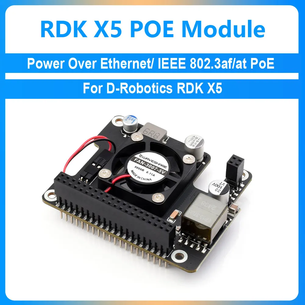 RDK X5 PoE Module Power Over Ethernet/ IEEE 802.3af/at PoE Onboard active cooling fan For D-Robotics RDK X5