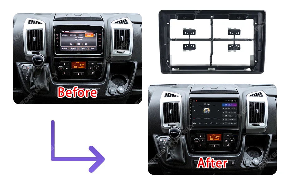 9 Inch Car Radio Fascia for Citroen Jumper Peugeot Boxer FIAT Ducato 2006-2016 Mounting Dash DVD Stereo Frame Face Plate Adapter