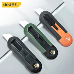 Deli Home Mini Auto-Retract Utility Knife Front Self-Locking Small Pocket Box Cutter couteau Art Supplies School Stationery нож