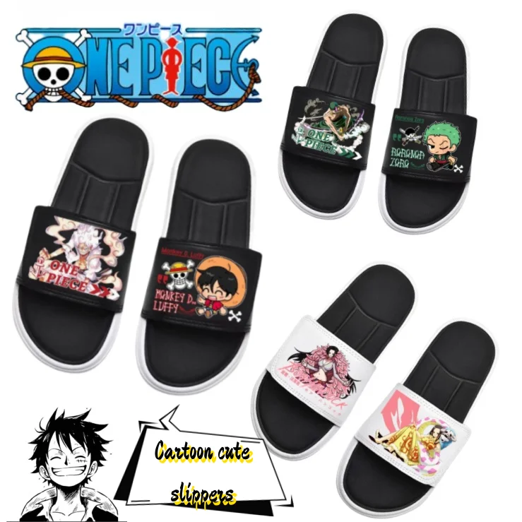 Die Cartoon-Hausschuhe „One Piece Monkey D. Luffy Roronoa Zoro“ sind weiche und bequeme Flip-Flops, die man im Sommer außerhalb des Hauses tragen kann. – Detail 1