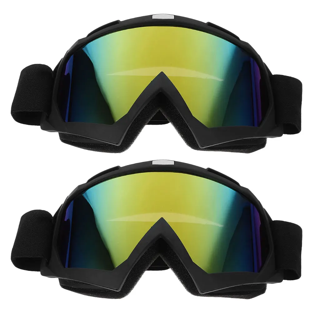 2 Pair Ski Goggles Dirt Bike Goggles Motorcycle Goggles ATV Goggles Riding Windproof Glasses Racing Goggles For Men Wome