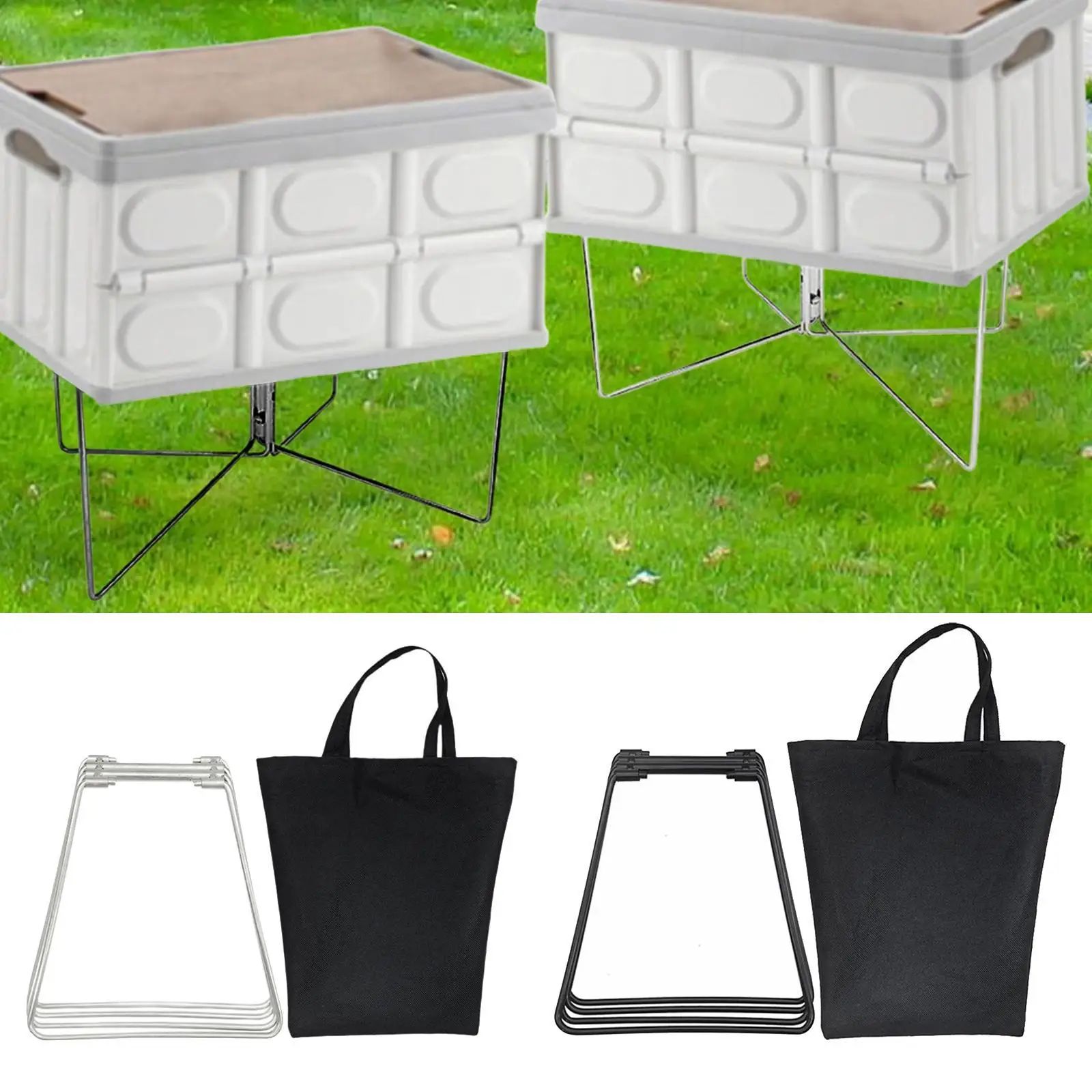 

Foldable Cooling Stand Camping Furniture Ice Bucket Holder Stainless Steel