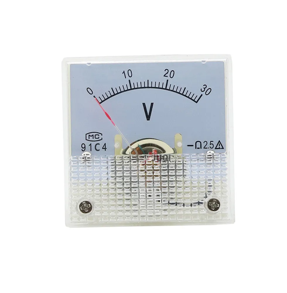 91C4-V DC Pointer type Voltage Meter 3/5/10/15/20/30/50/100/150/250/450V Analog Mechanics Plate table