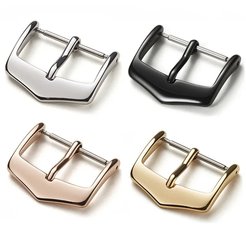 นาฬิกาสแตนเลสสตีล316 16/18/20/22มม. เข็มกลัดขัดเงากระดุมโลหะสีทองสีดำอุปกรณ์นาฬิกาอเนกประสงค์